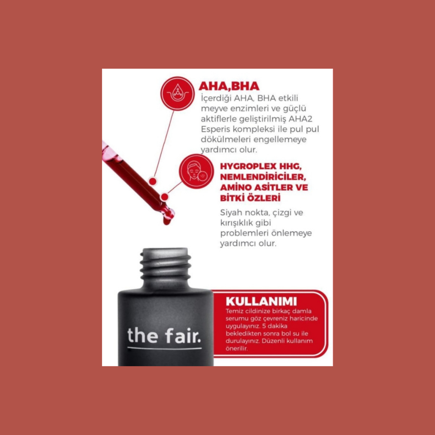 The Fair Leke Giderici Serum içerik bilgisi - Arbutin ve niacinamide ile vegan formül