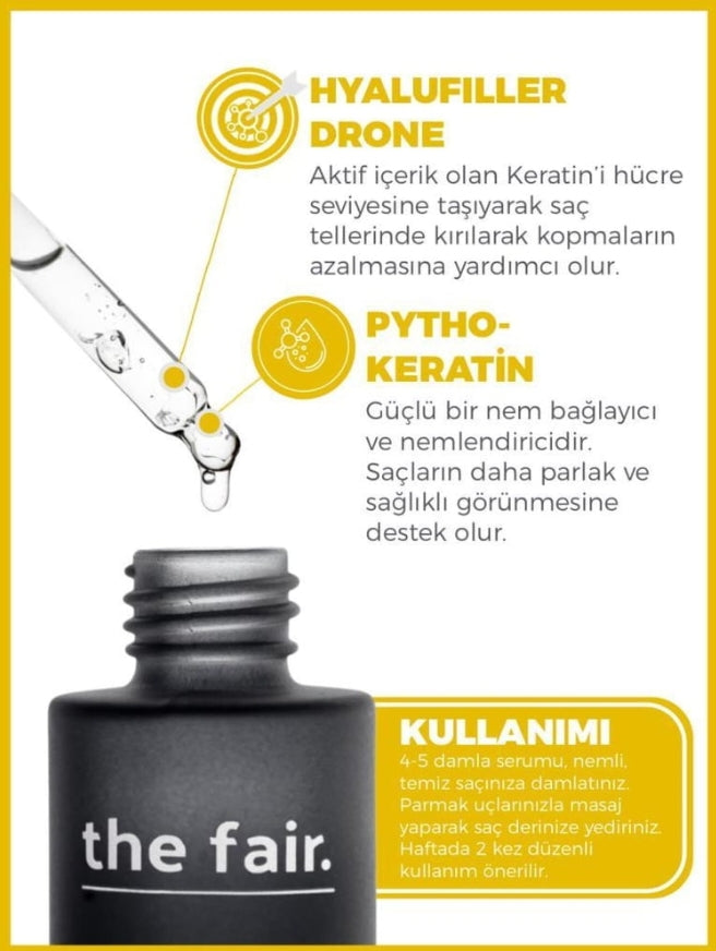 Drone-Targeted Keratin Kırılma Karşıtı Vegan Saç Serumu