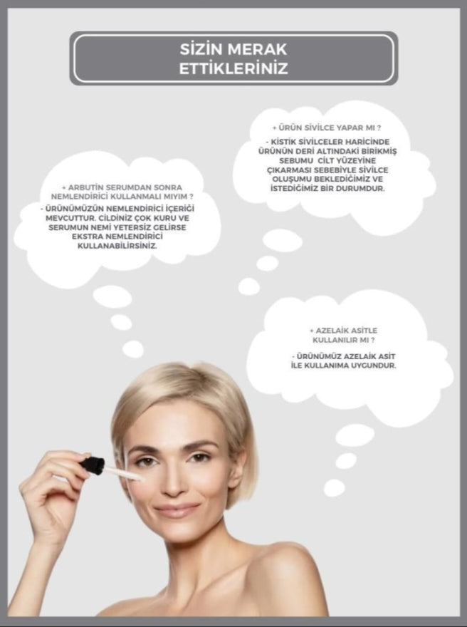 Arbutin Cilt Tonu Eşitleyici Leke Karşıtı Vegan Cilt Serumu