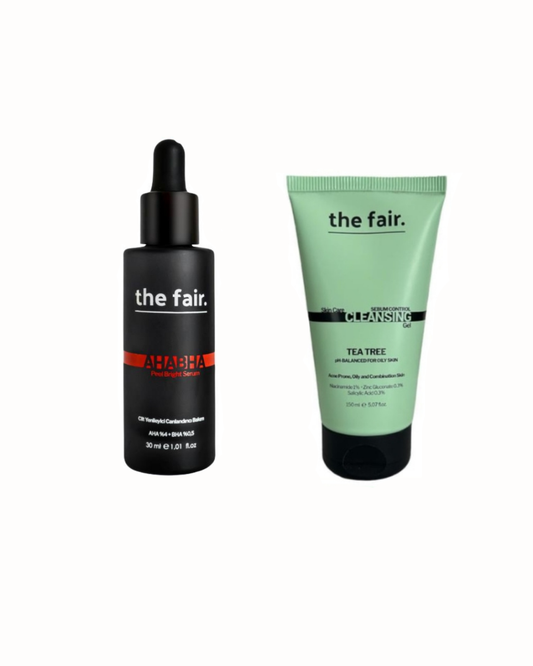 The Fair AHABHA Peel Bright Vegan Leke Giderici Cilt Serumu ve The Fair Çay Ağacı Ve Salisilik Asit İçerikli Sebum Dengeleyici