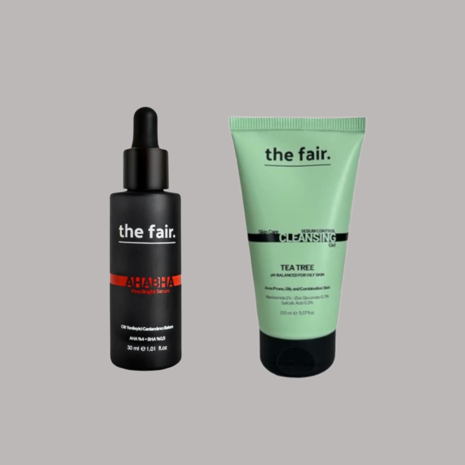 The Fair AHA/BHA Leke Serumu + Sebum Dengeleyici Seti - Yağlı cilt bakımı