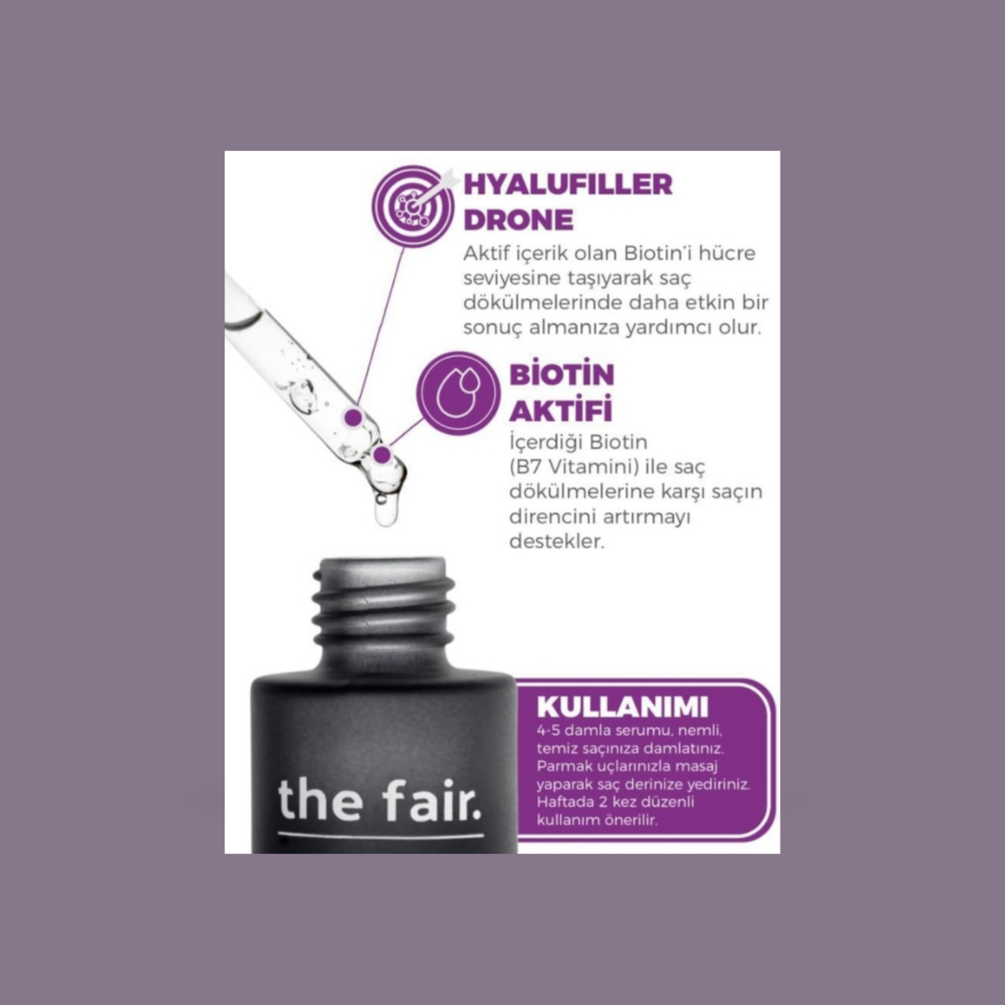 The Fair Biotin Serum içerik bilgisi - Biotin ve peptit ile saç bakımı