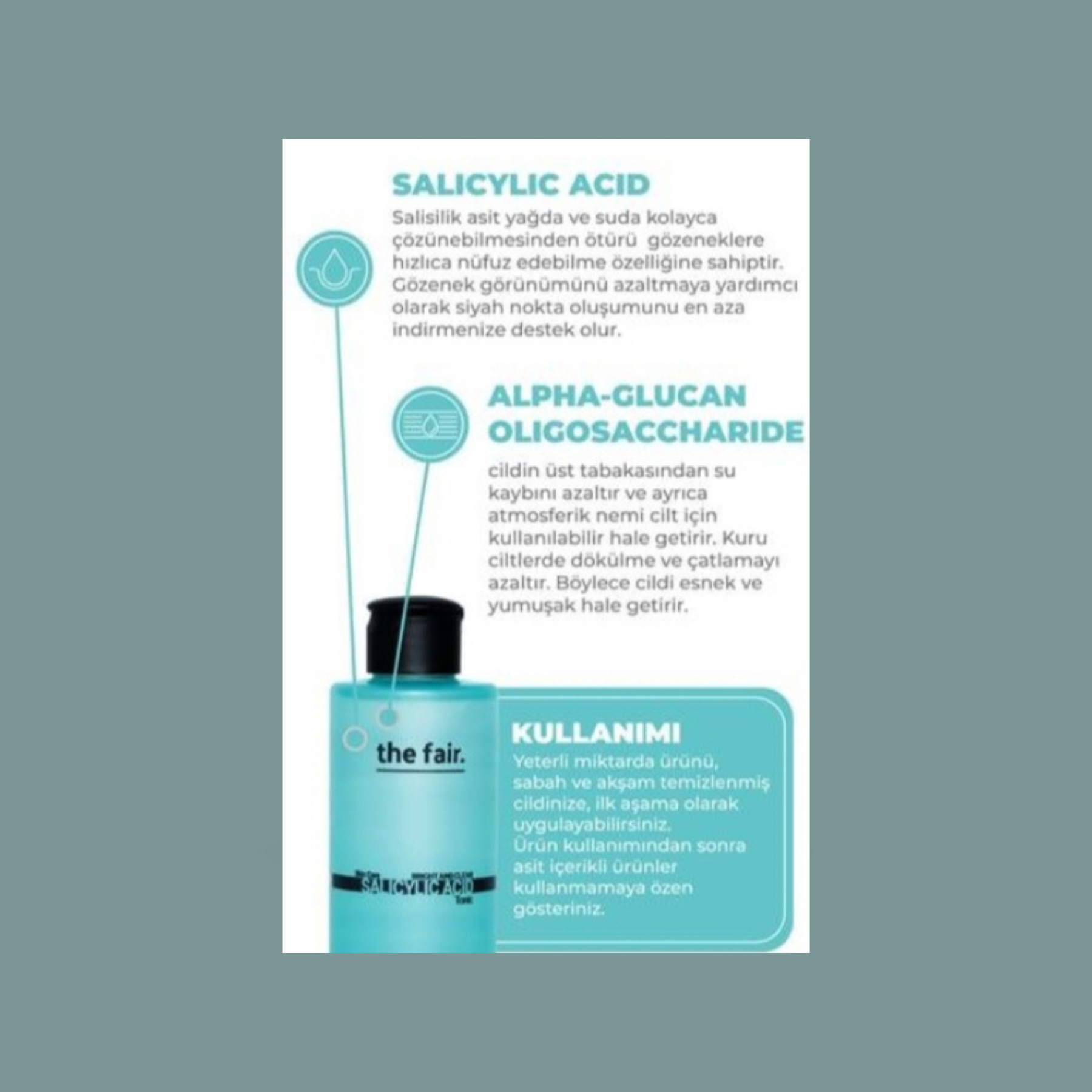 The Fair Salisilik Tonik içerik bilgisi - BHA ile derin gözenek temizliği