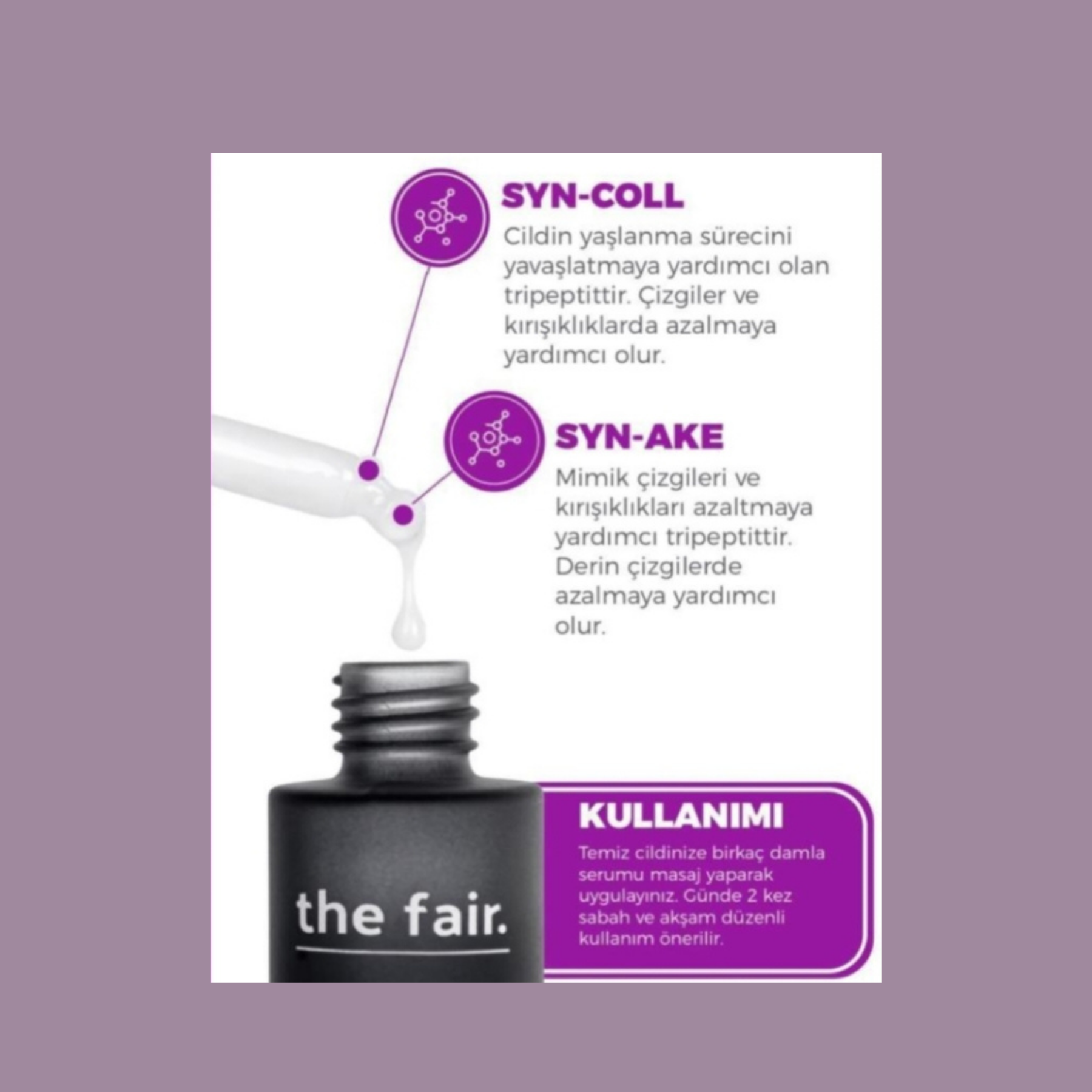 The Fair Lift-Up Serum içerik bilgisi - Peptit ve bitki özleri ile vegan formül